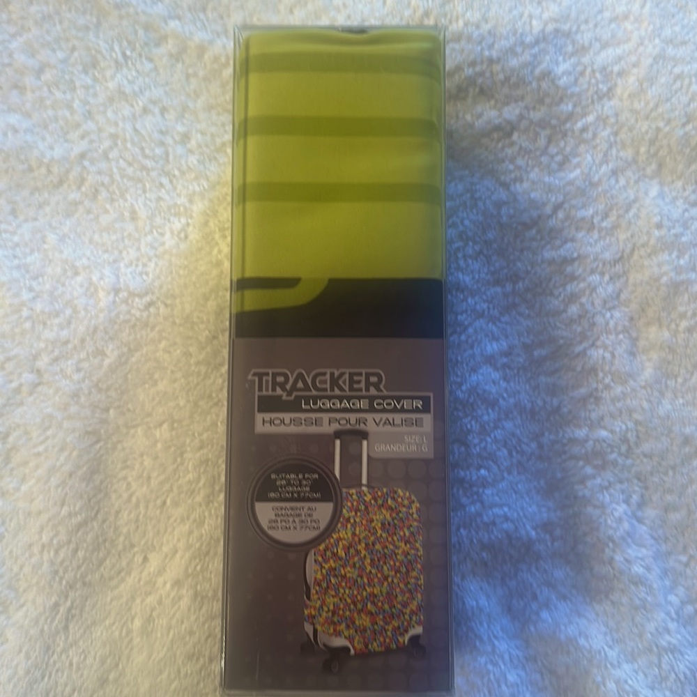 NWT Tracker Large Luggage Cover - Black - Fits 26”-30” Suitcases